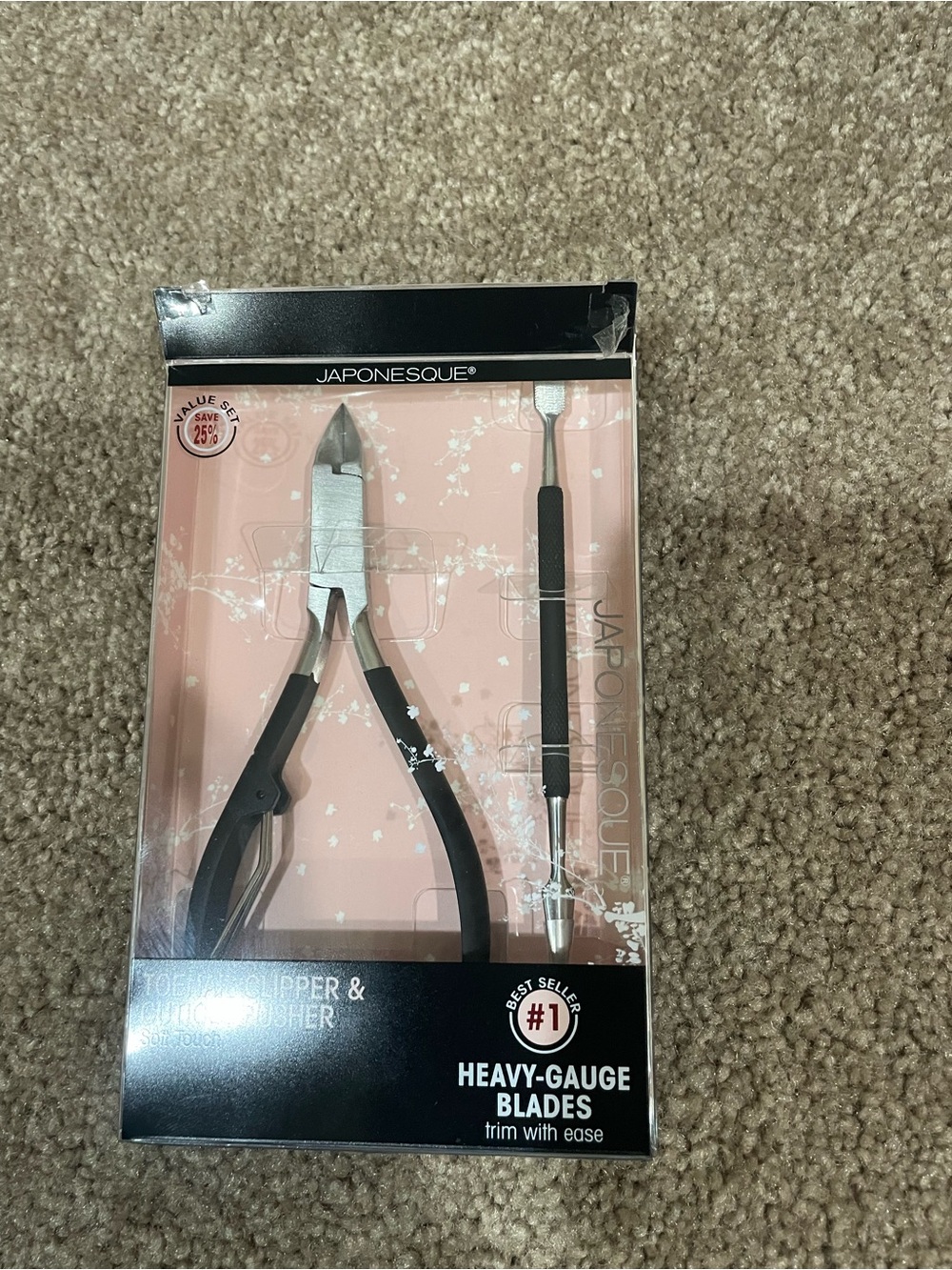 JAPONESQUE Black Cuticle Nipper & Pusher Set